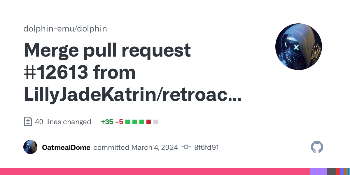 Merge pull request #12613 from LillyJadeKatrin/retroachievements-subm… · dolphin-emu/dolphin@8f6fd91