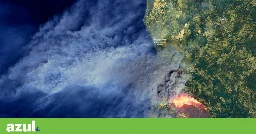 O fogo de Odemira numa imagem de satélite do Copérnico