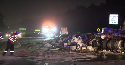 French fries spill across 5 Freeway in Los Angeles after semi crash