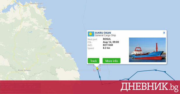 Русия стреля предупредително срещу търговски кораб в Черно море срещу България