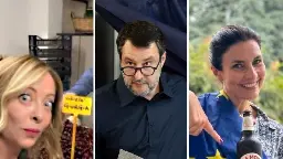 I post dei politici al voto: Meloni in video con le ciliegie e Salvini rompe il Â«silenzioÂ»