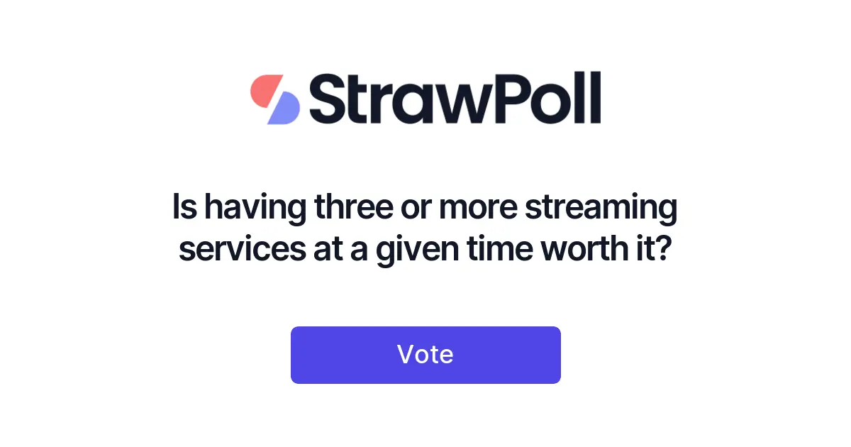 Is having three or more streaming services at a given time worth it? - Online Poll - StrawPoll.com