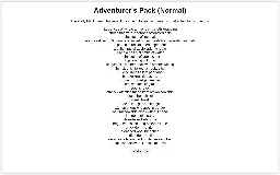 Adventurer's Pack (Normal) ― Perchance Generator