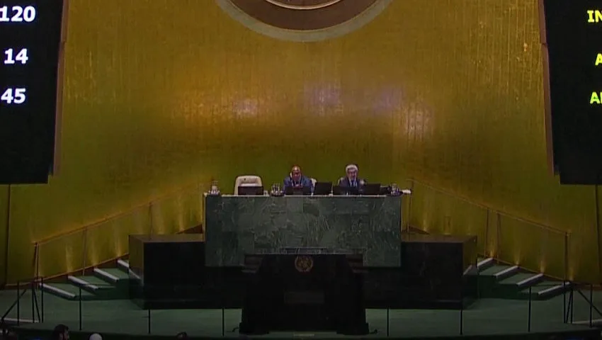 Video of the UN General Assembly Vote: