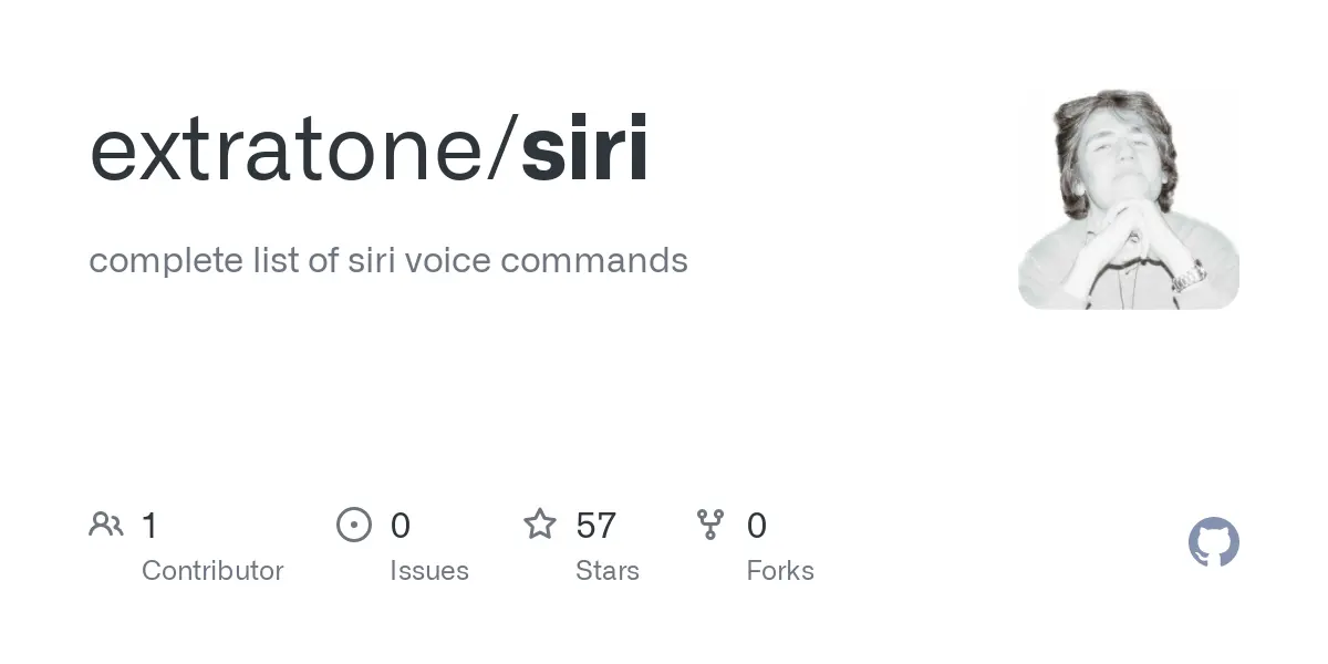 GitHub - extratone/siri: complete list of siri voice commands