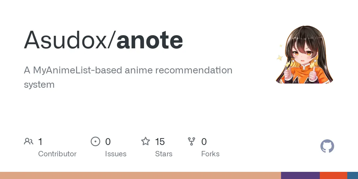 GitHub - Asudox/anote: A MyAnimeList-based anime recommendation algorithm