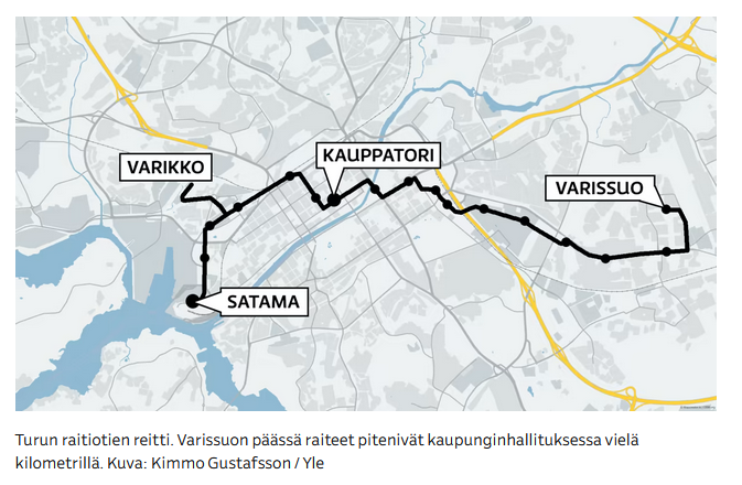 Turku raitiotie kartta