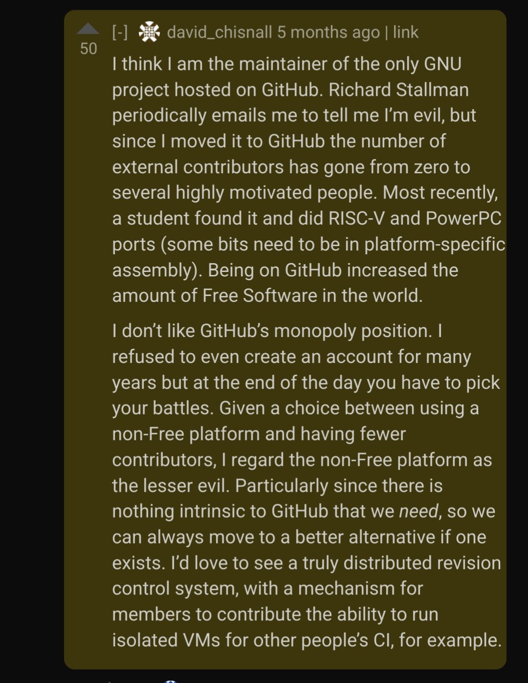 A person who uses github to host a GNU project