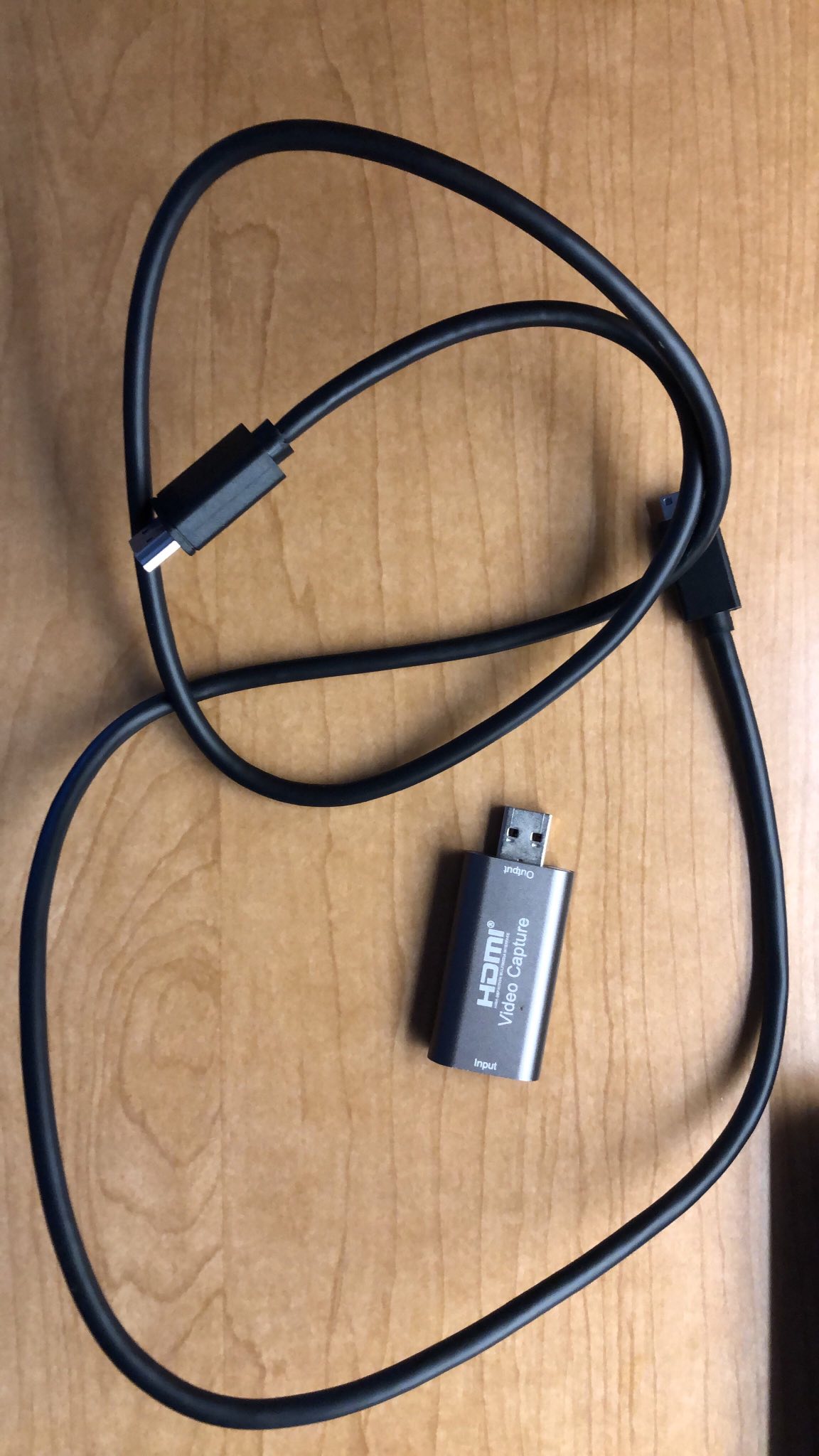 HDMI cable and USB capture card