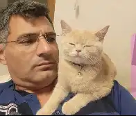 Olympic silver medalist Yusuf Dikec of Turkiye with his cat