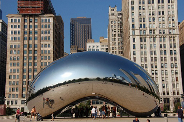Chicago &quot;Cloud Gate&quot; structure is colloquially referred to as &quot;The Bean&quot;