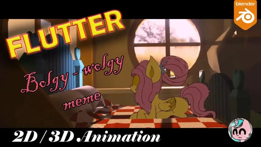 Fluttershy doing Furry uWu Rap (GOD PLEASE FORGIVE ME) uwu {Short Blender 2D 3D Animation Hybrid}