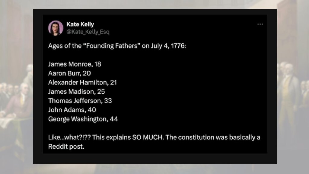 How old were the founding fathers?
