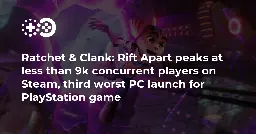 Ratchet & Clank: Rift Apart peaks at less than 9k concurrent players on Steam, third worst PC launch for PlayStation game | Game World Observer