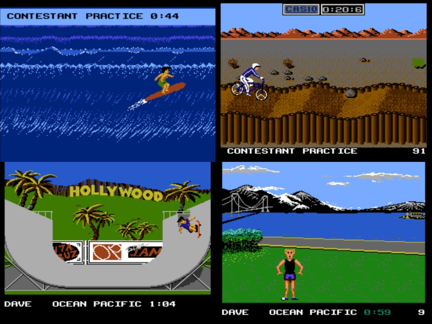 The NES version of California Games
