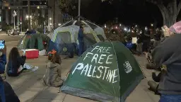Pro-Palestinian encampment established outside LA City Hall