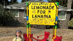 A 5-year-old's lemonade stand in Seattle raised over $17,000 for victims of Maui wildfires