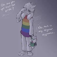 Asriel's pride pajamas (@kaprihorn)