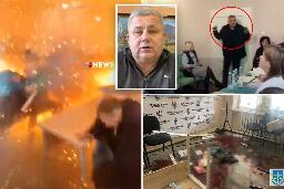Shocking moment Ukrainian deputy Serhiy Batryn blows up meeting with grenades in ‘act of terrorism’: officials