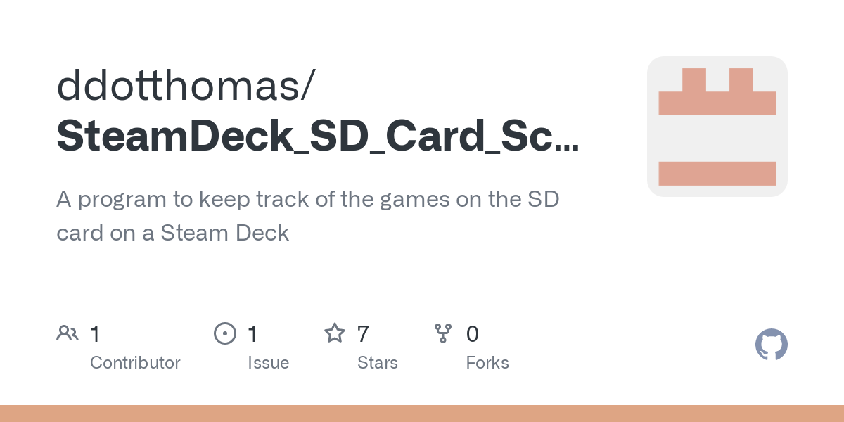 [App] I recently made an update to my SD Card scanning app [GitHub - ddotthomas/SteamDeck_SD_Card_Scanner: A program to keep track of the games on the SD card on a Steam Deck] - steamdeck - kbin.social