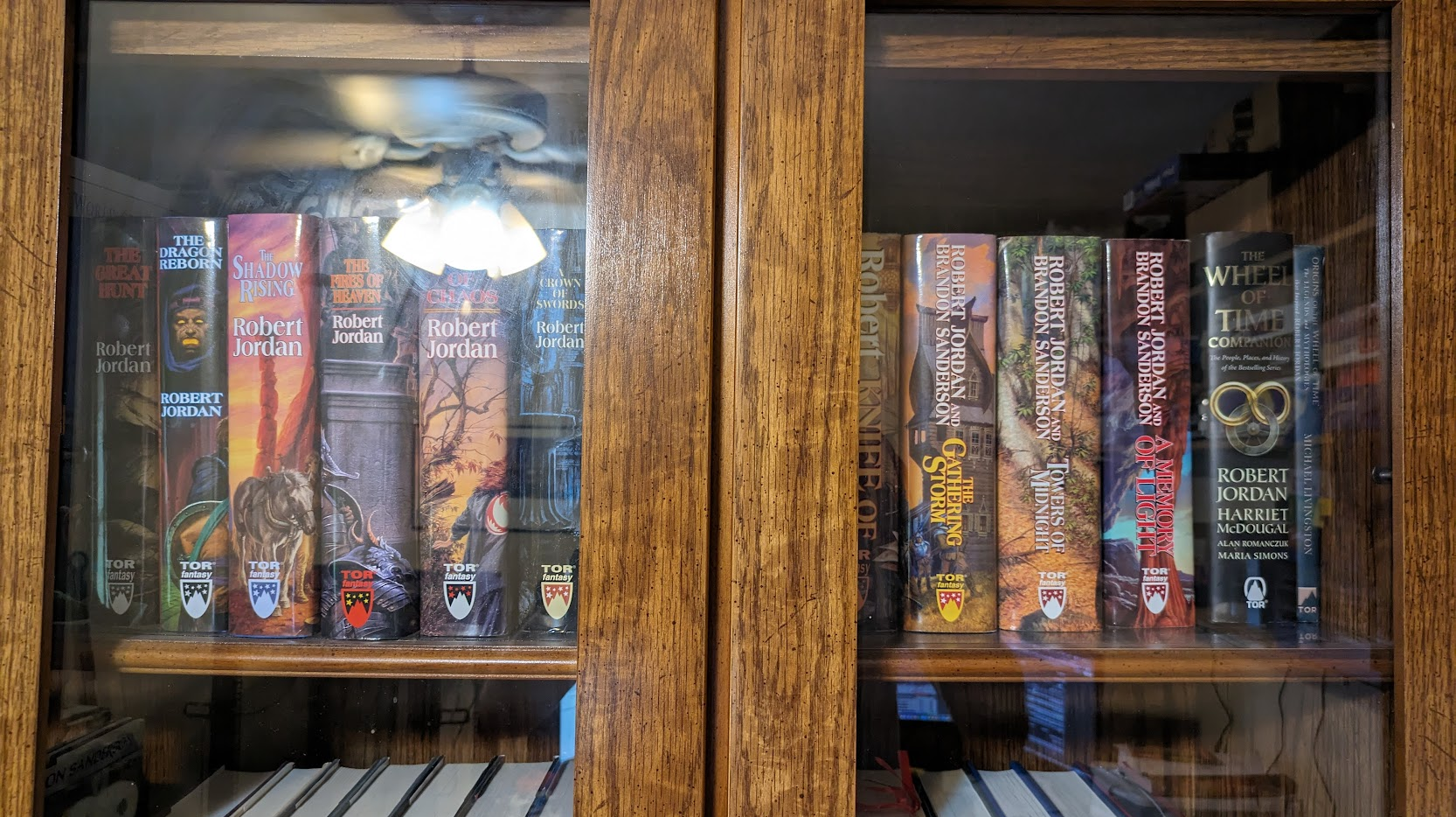 My "bookshelf" (repurposed china cabinet)