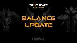 August 8 Balance Community Update - Stormgate