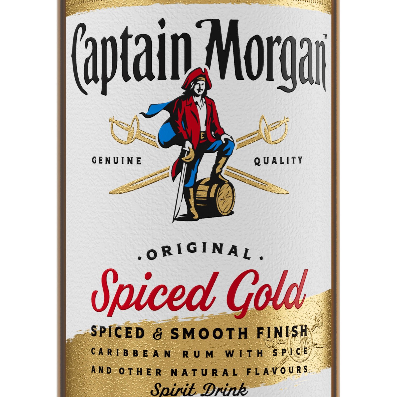 new Spiced Gold label featuring the new, less fun Captain Morgan design