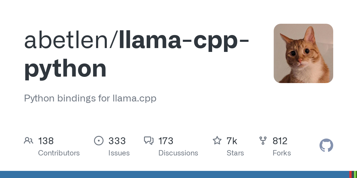 GitHub - abetlen/llama-cpp-python: Python bindings for llama.cpp