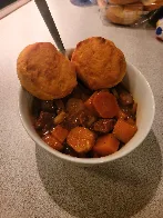 (Homemade) Beef Stew with Buttermilk Biscuits