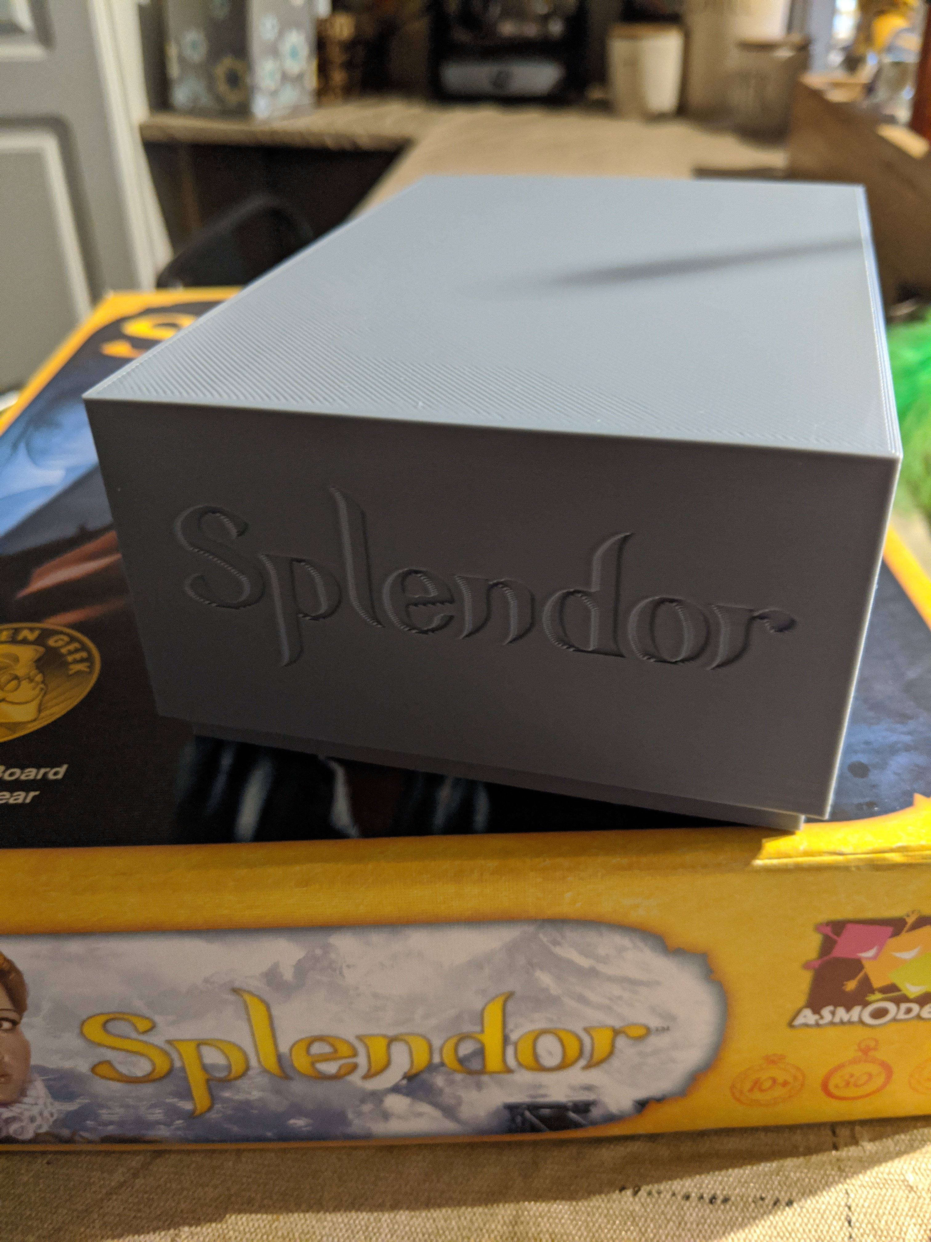 side view gray 3d printed Splendor game case
