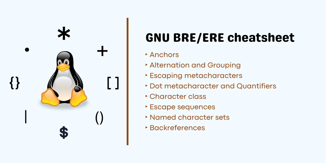 GNU BRE/ERE cheatsheet and differences between grep, sed and awk