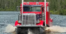 Loaded up and truckin'...on the water? Portage co. man builds semi-truck pontoon boat