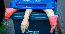 Police storm street after fake body parts hang out of wheelie bin