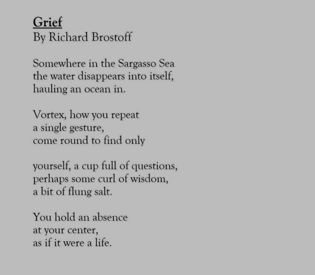 Richard Brostoff, "Grief".