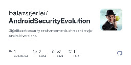 GitHub - balazsgerlei/AndroidSecurityEvolution: Significant security enchancements of recent major Android versions.