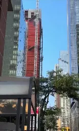 In New York, a construction crane caught fire and collapsed