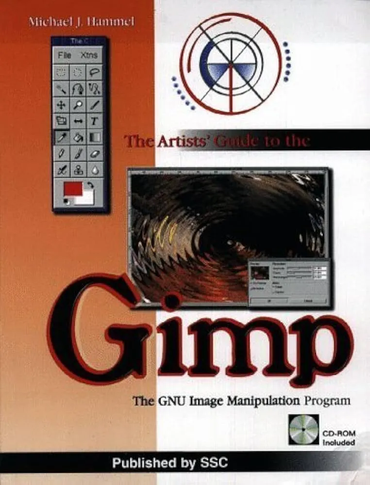 image of an advertisement for Gimp (the GNU Image manipulation program) in the 90s with tiny image icon buttons