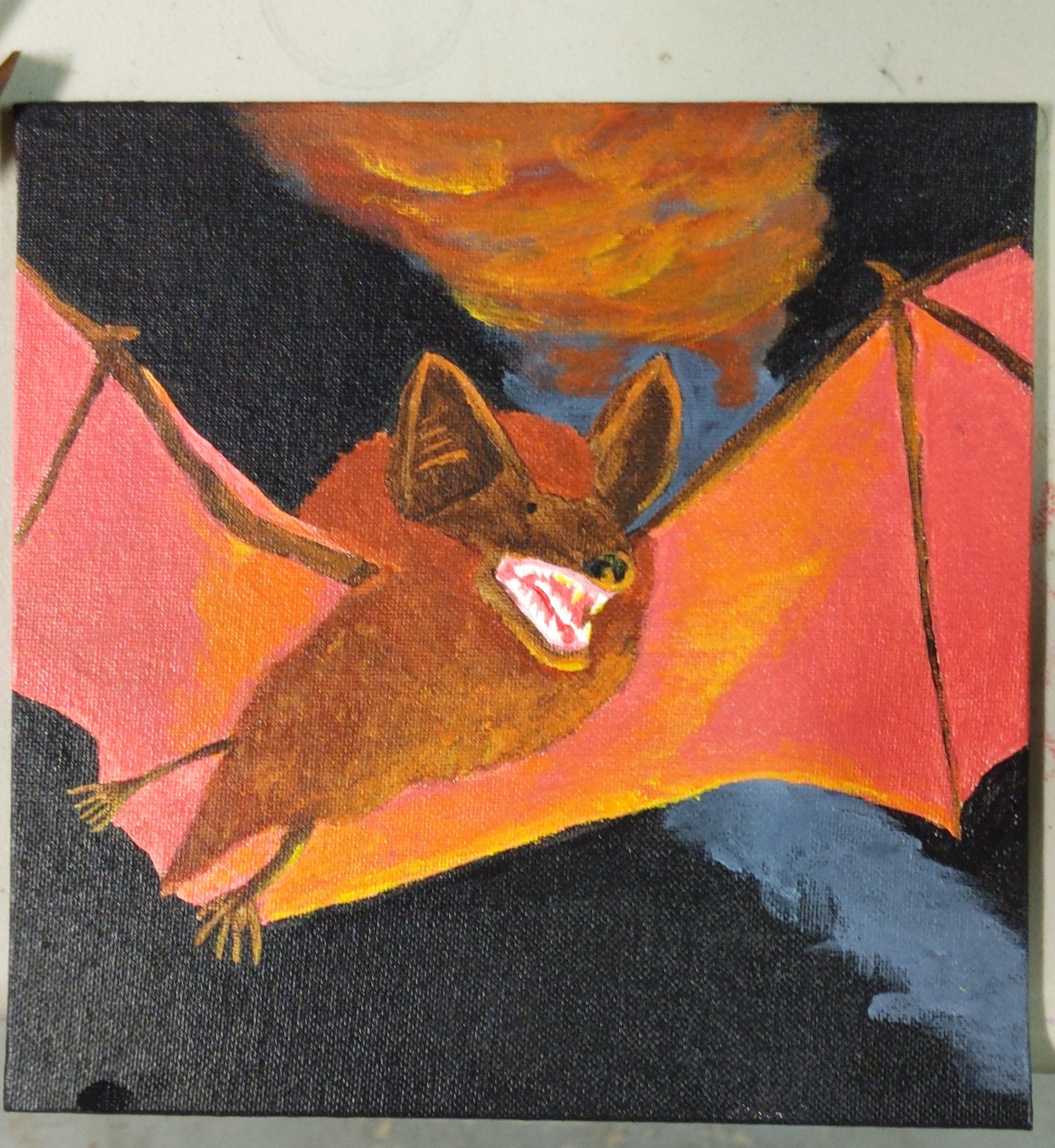 Bat above fire