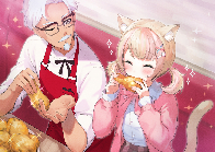 KFC and cat