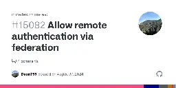 Allow remote authentication via federation · Issue #15082 · minetest/minetest