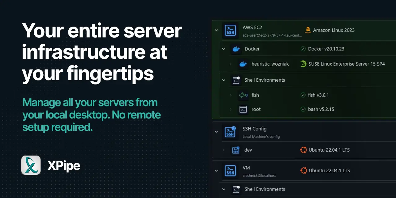 GitHub - xpipe-io/xpipe: Your entire server infrastructure at your fingertips