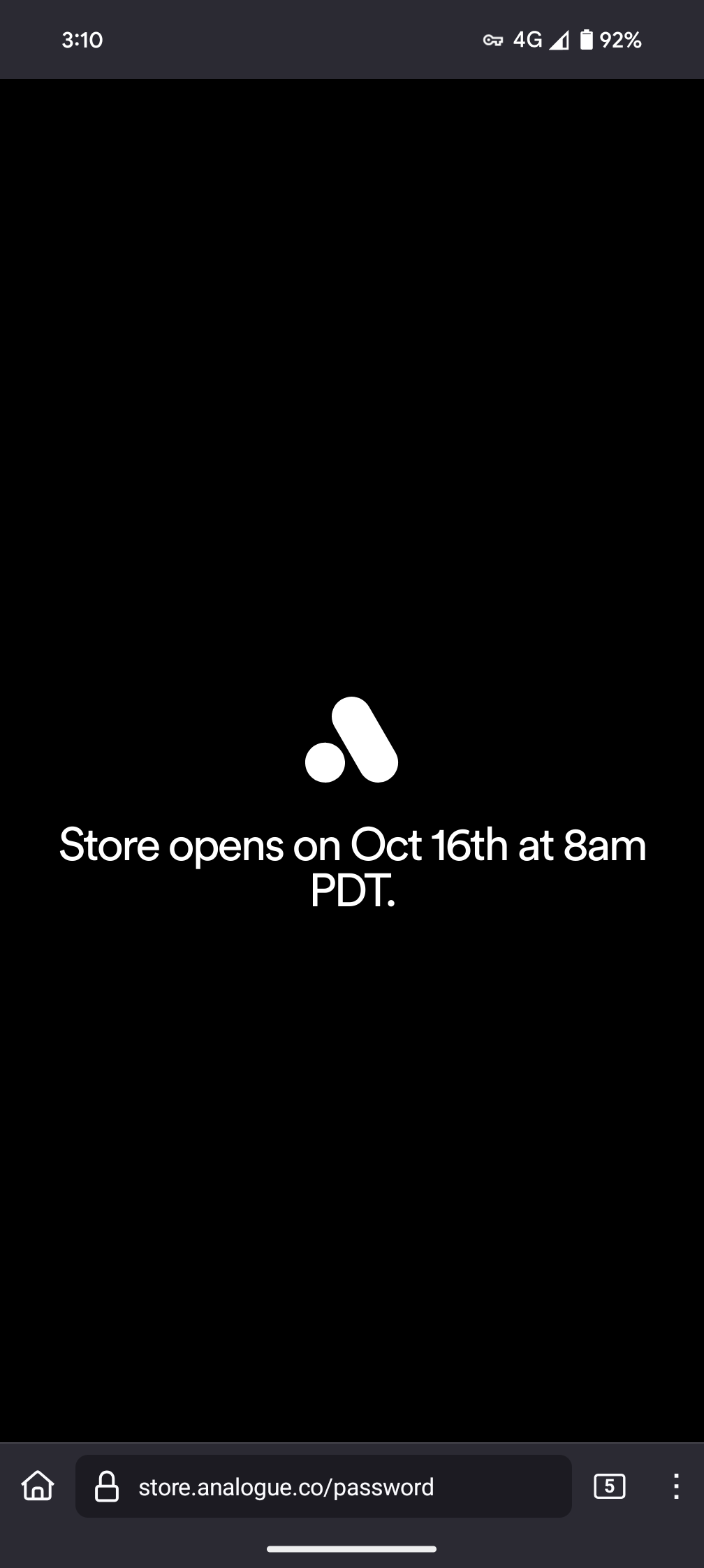 Analogue store is currently offline, expect an imminent update