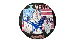 Internet picks “werewolf clawing off its own shirt” as new Michigan “I Voted” sticker