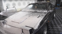 Mitsubishi Starion getting first wash in 12 years is extremely satisfying