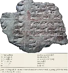 Neo-Assyrian tablet with an ancient fart joke dating back to the Old Babylonian period: "A thing which has not occurred since time immemorial: a young girl broke wind in her husband's bosom."