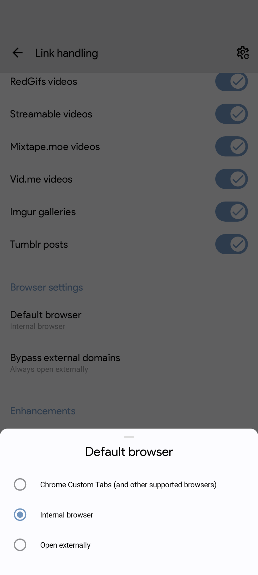 sync browser option