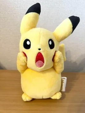 A cuddly toy version of the Surprised Pikachu meme