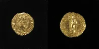 Gold coin (Aureus) of the Roman Emperor Antoninus Pius, 140 AD-143 AD