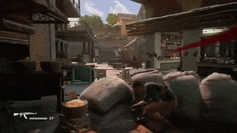 [uncharted 4] Sandbags will empty as bullets hit them and Nathan Drake will duck down further to stay in cover