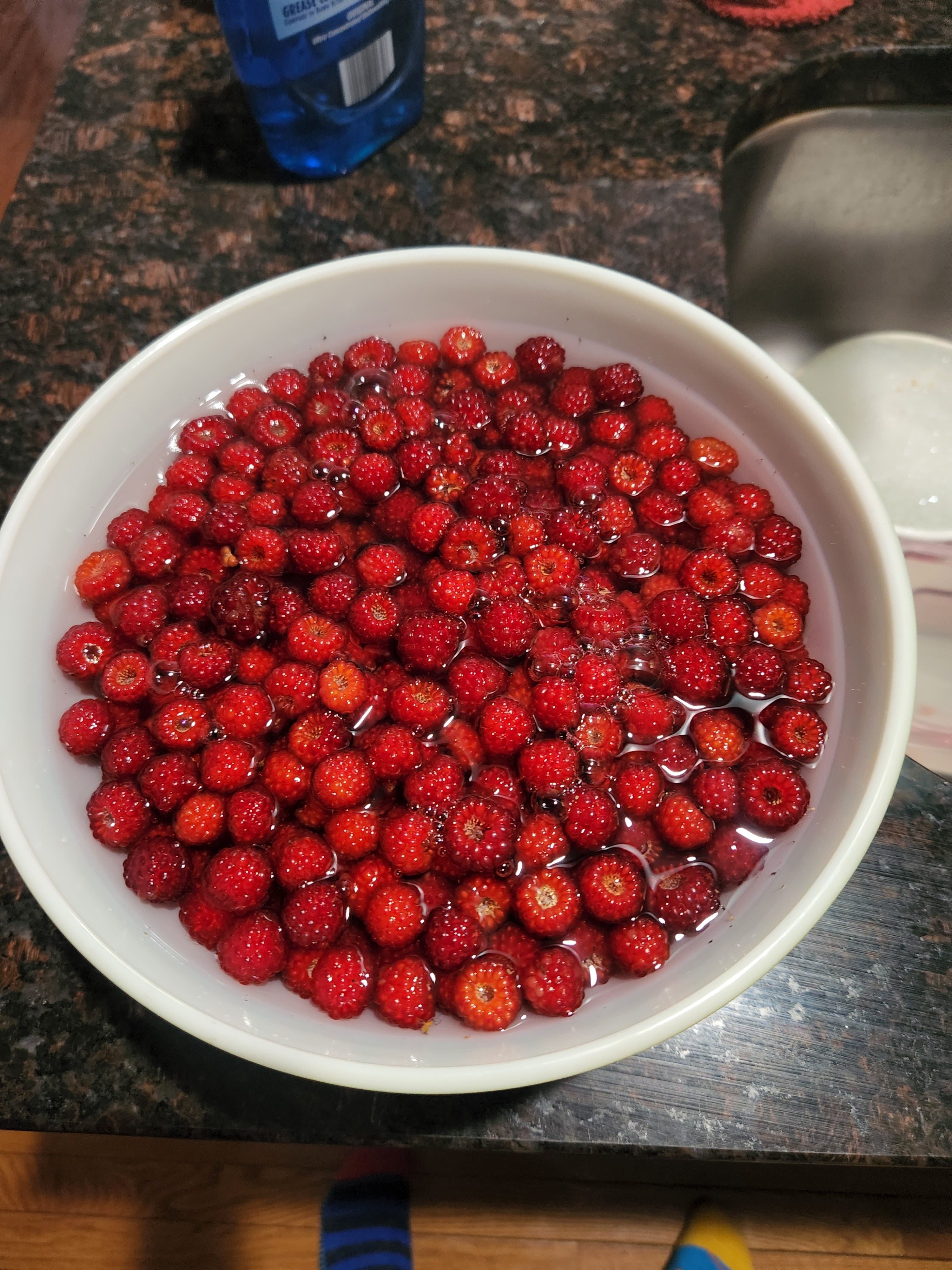 Soaking the berries